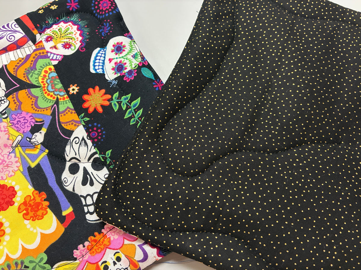 Dia De Los Muertos Hot Pads, 9" square, Heat Resistant Oven