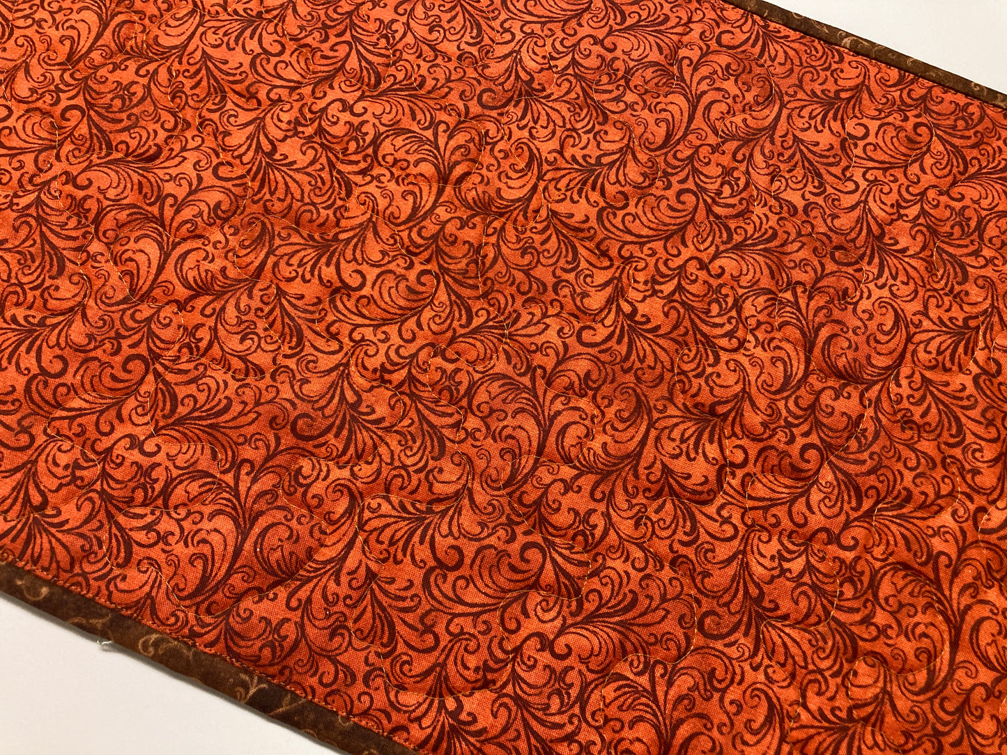 Autumn Splendor Dining Table Runner, 13x36" Fall Leaves Quilted Coffee End Table, Earth Tones Thanksgiving, Handmade Rustic Woods