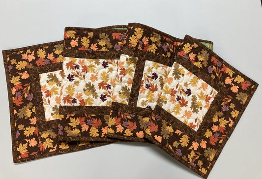 Fall Leaves Dining Table Runner, 13x70" Reversible Holiday Winter, Autumn Rust Gold Red Coffee End Table, Earth Tones Thanksgiving Quilted