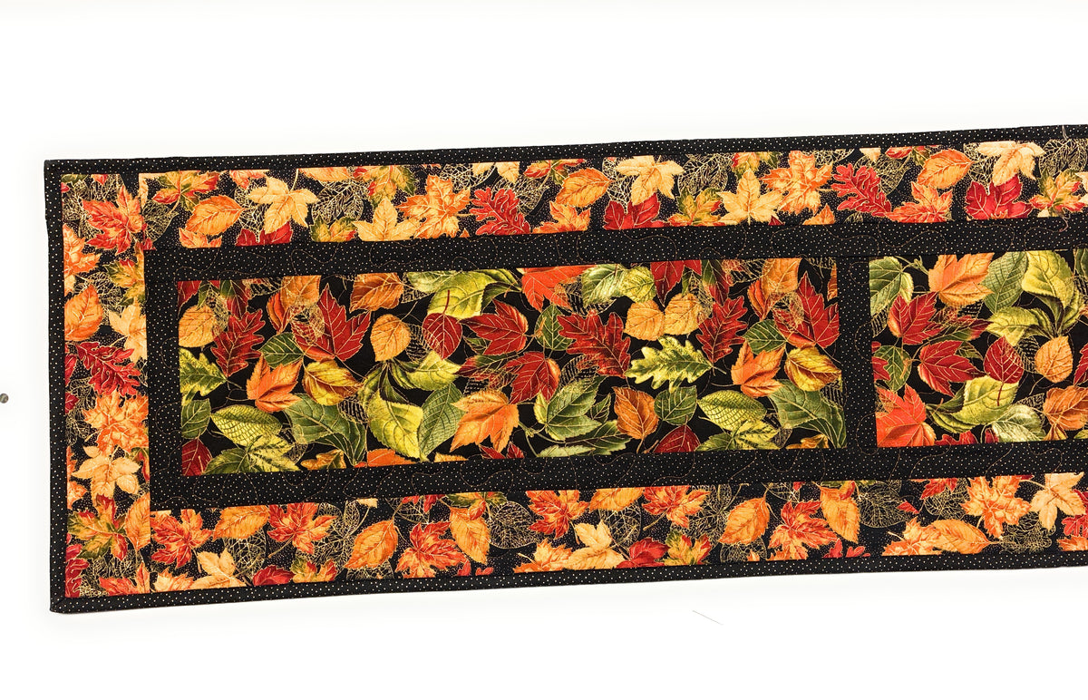 Autumn Leaves Fall Dining Table Runner, 13x72" Reversible Holiday Winter, Thanksgiving Handmade