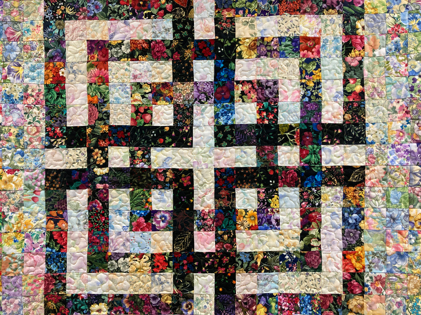 Celtic Cross Tapestry Fabric Wall Hanging, 32x32" Textile, Watercolor Artwork Quilt, Handmade, Large Square Garden Floral Abstract