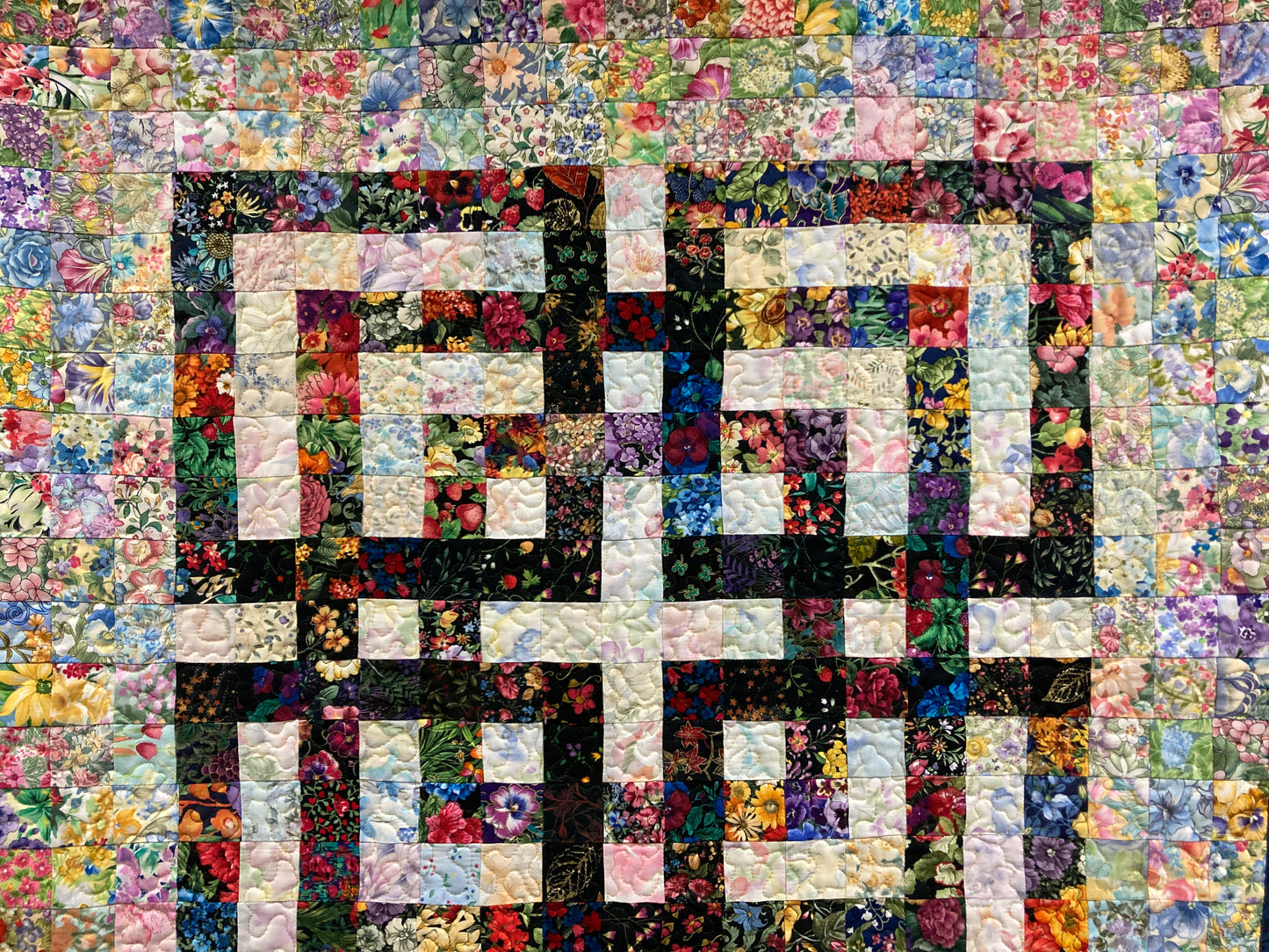 Celtic Cross Tapestry Fabric Wall Hanging, 32x32" Textile, Watercolor Artwork Quilt, Handmade, Large Square Garden Floral Abstract