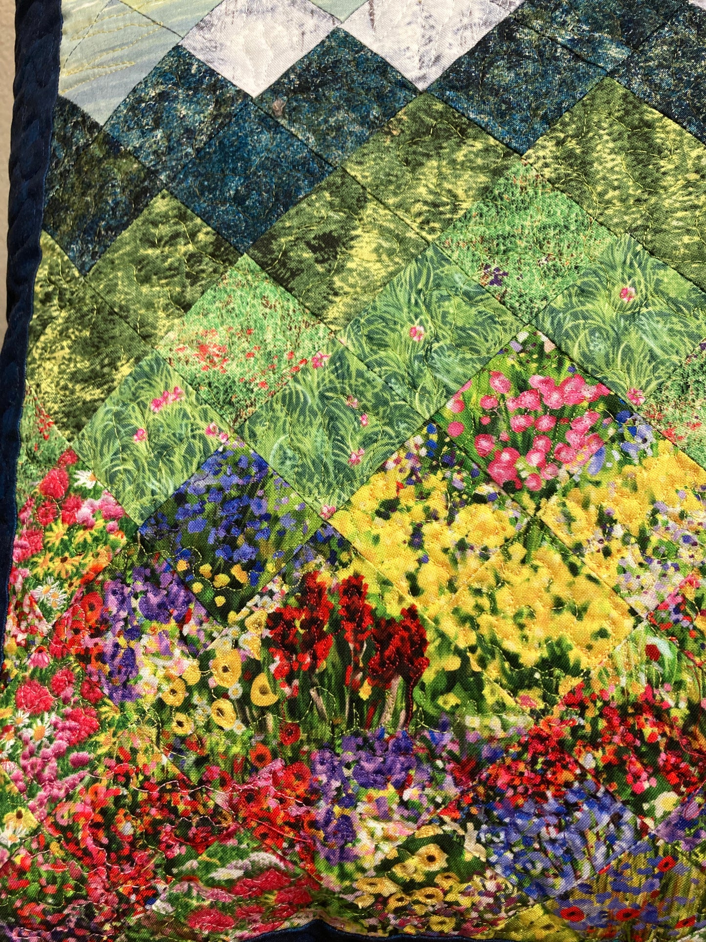 Mountain Wildflowers Decorative Pillow, Trees Mountain Sky Landscape Pillow 20x20", Cotton Lake Tahoe Cabin Lodge Decor, Handmade Alpine