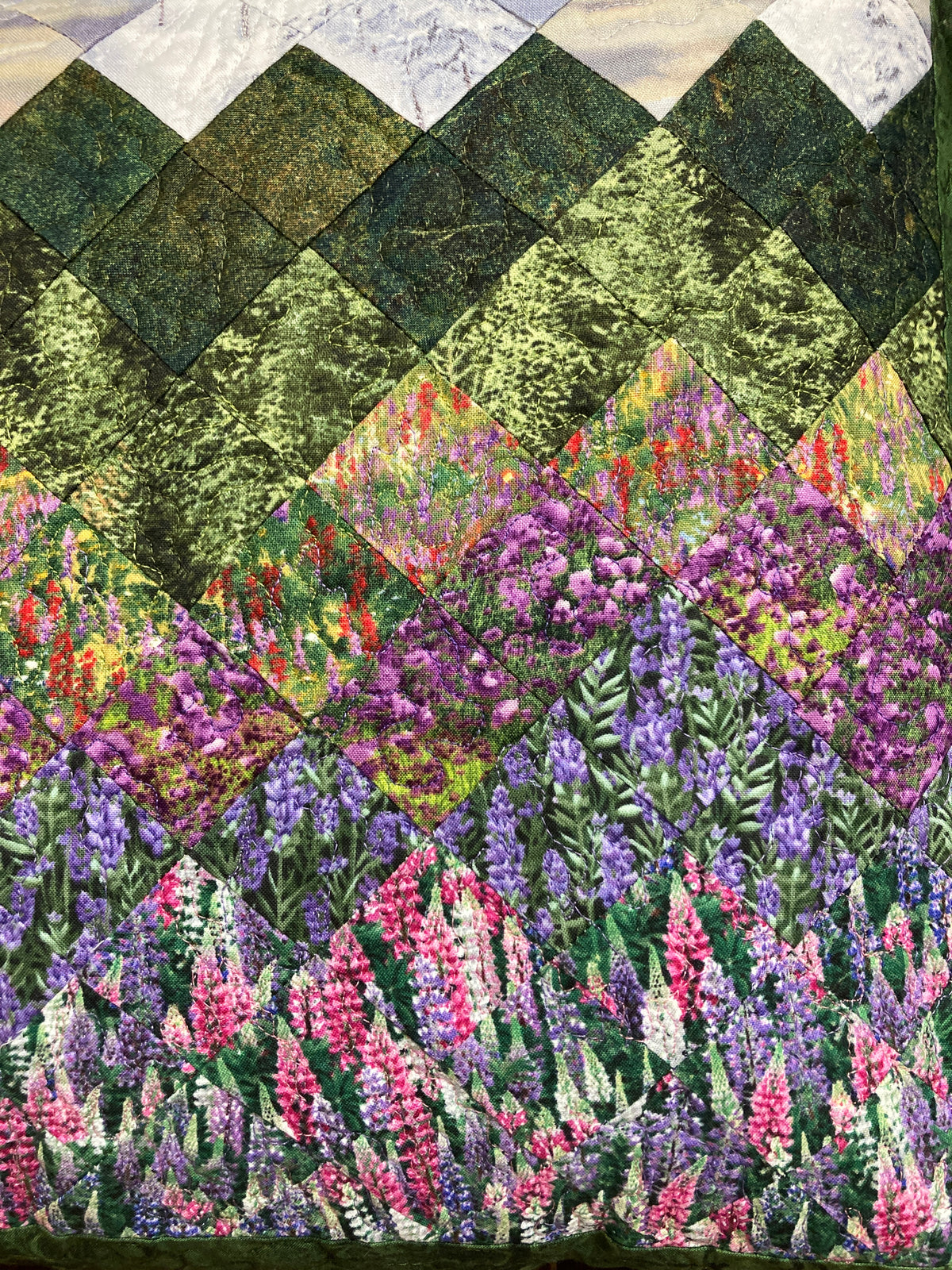 Pink Purple Lupine Flowers Dusky Sky 20x20" Mountain Decorative Pillow, Sofa Bedroom Living Room
