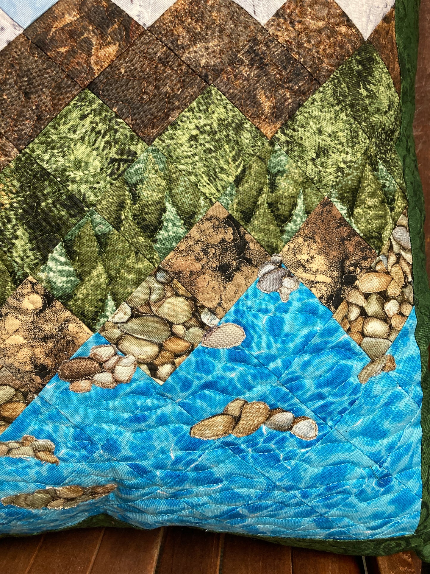 Lake Tahoe Mountain Decorative Pillow, Pine Trees Blue Sky Alpine Landscape Pillow 20x20" Cotton, Cabin Lodge Decor Bedroom Sofa Living Room