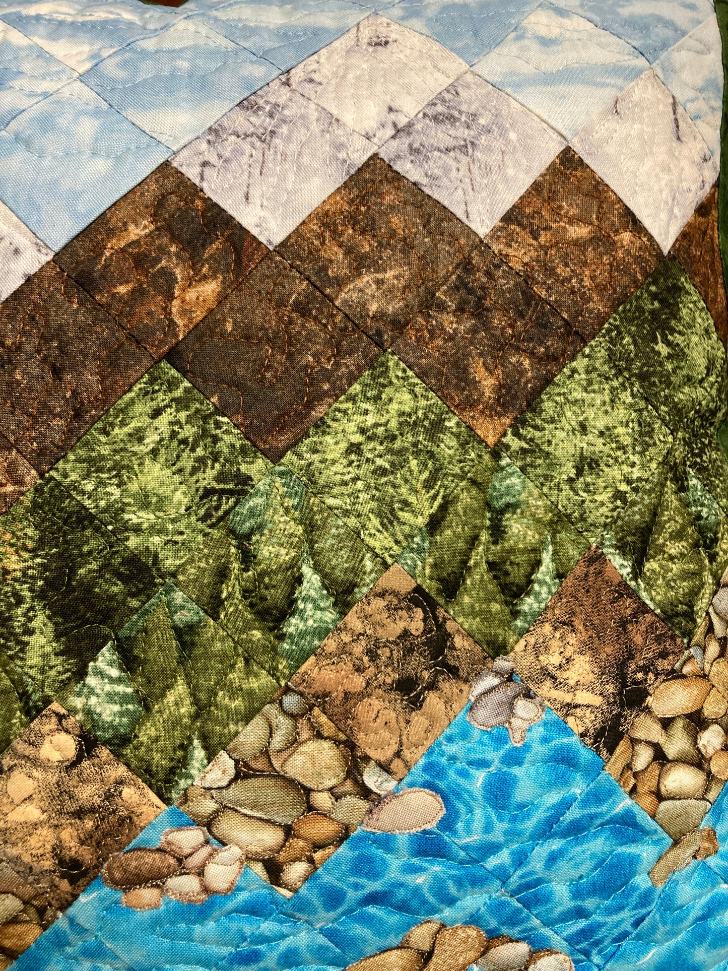 Lake Tahoe Mountain Decorative Pillow, Pine Trees Blue Sky Alpine Landscape Pillow 20x20" Cotton, Cabin Lodge Decor Bedroom Sofa Living Room