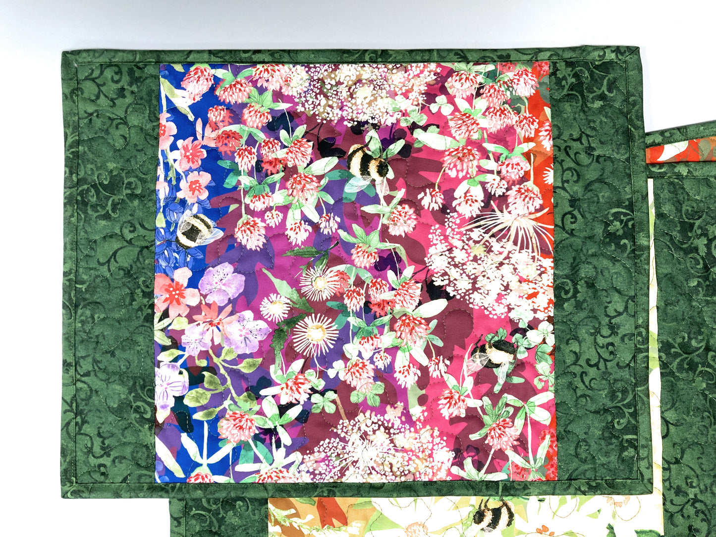 Wildflowers Quilted Dining Room Placemats,  13x17" All Seasons Everyday Summer Bright