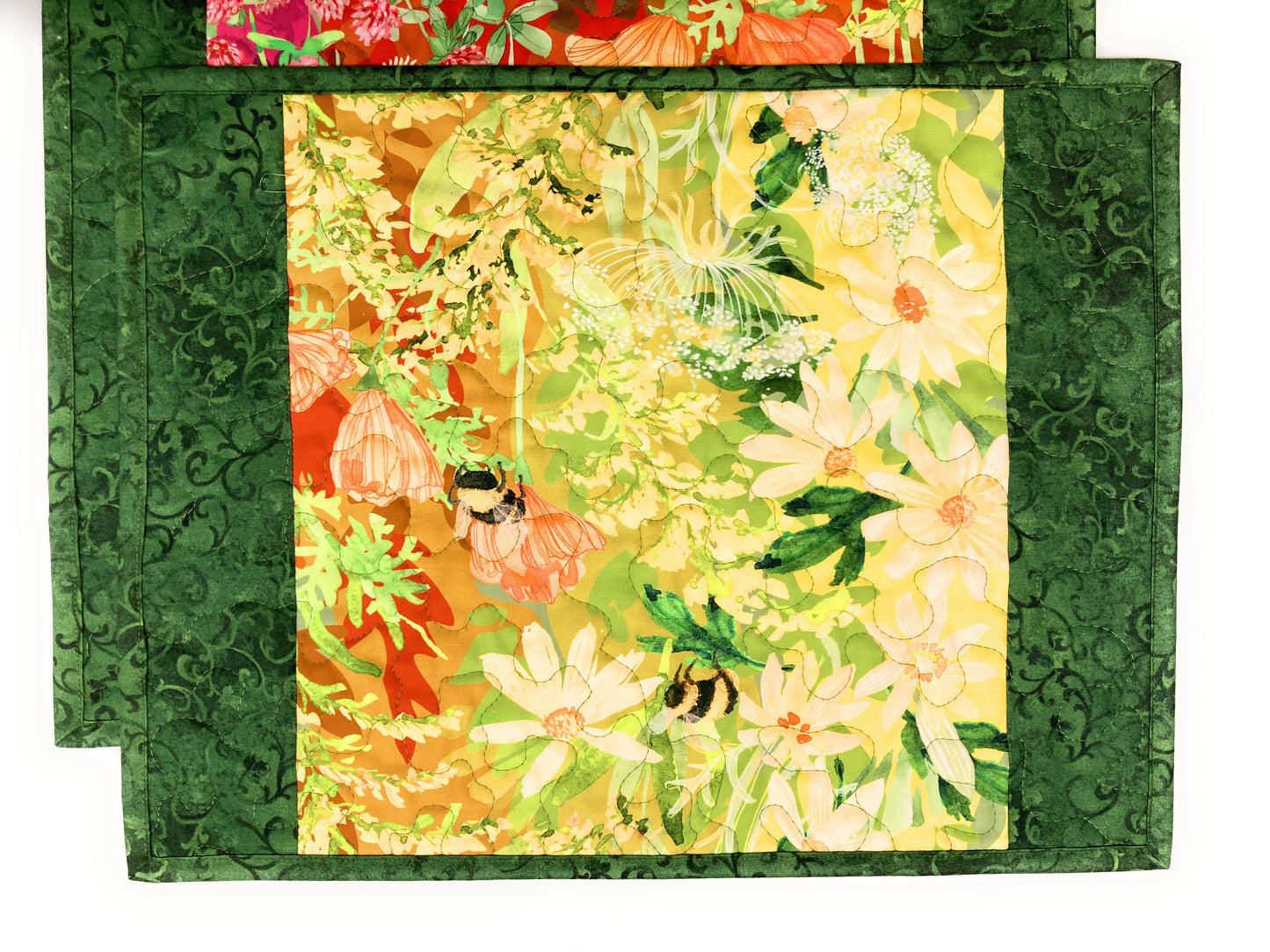 Wildflowers Quilted Dining Room Placemats,  13x17" All Seasons Everyday Summer Bright