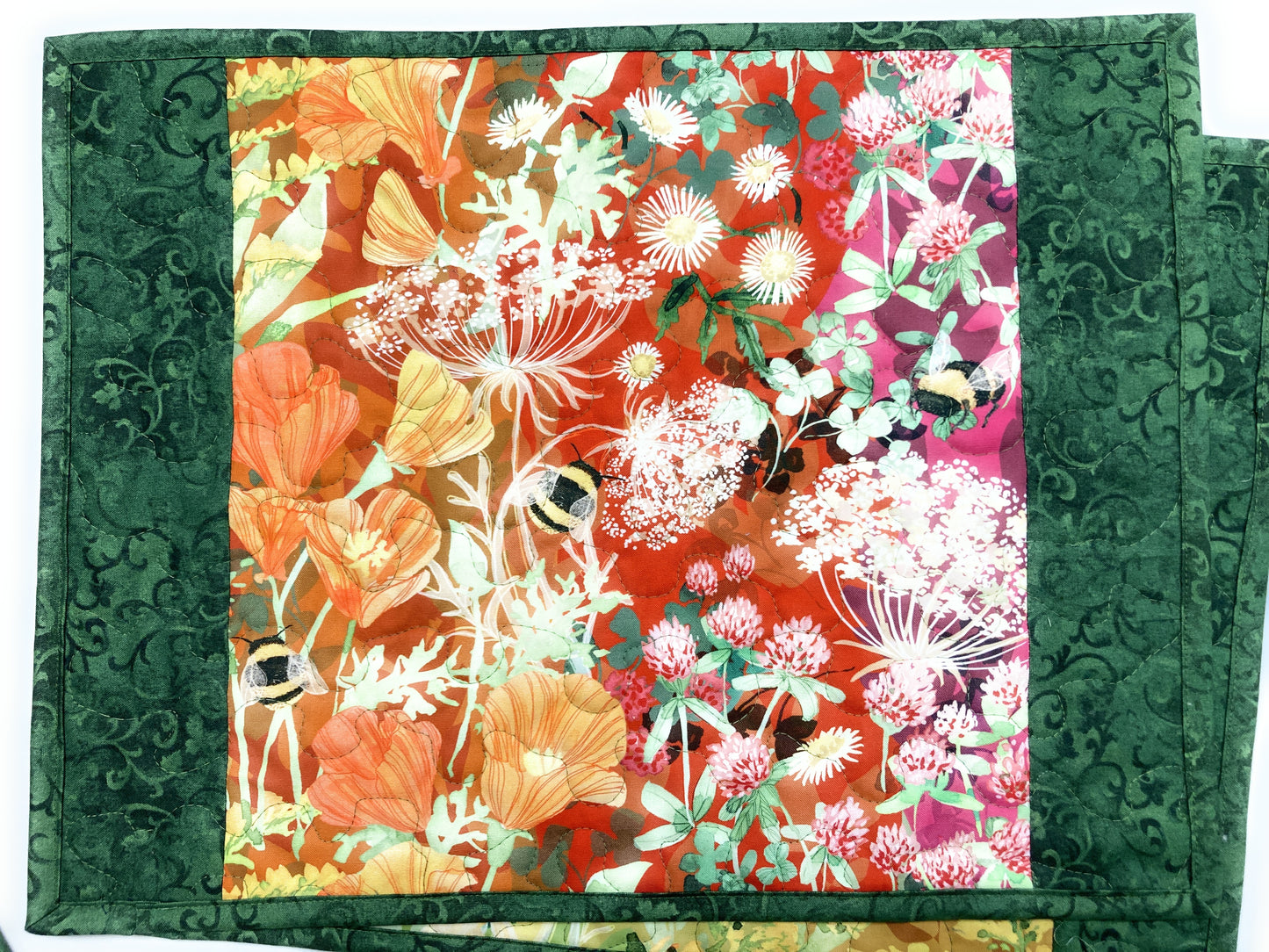 Wildflowers Quilted Dining Room Placemats,  13x17" All Seasons Everyday Summer Bright
