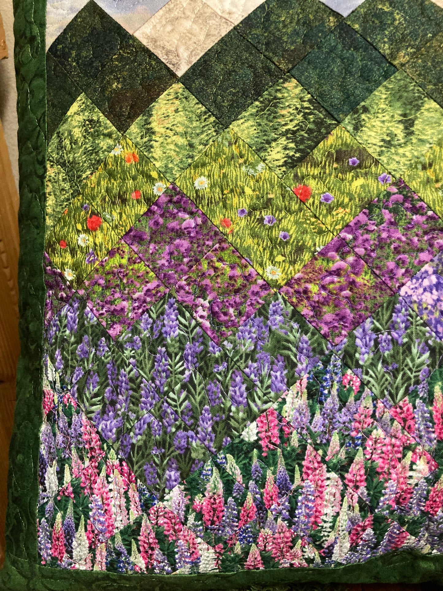 Mountain Decorative Pillow, Pink Purple Lupine Flowers, Dusky Sky Landscape Pillow 20x20", Cotton, Lake Tahoe Cabin Sofa Bedroom Living Room